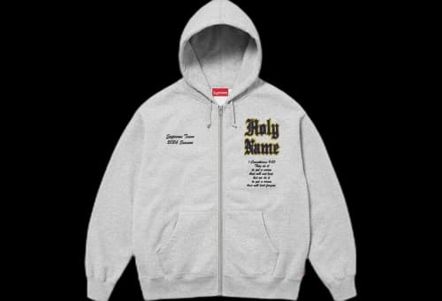 Supreme Salvation Zip Up Hooded Sweatshirt Heather Grey (SS24)