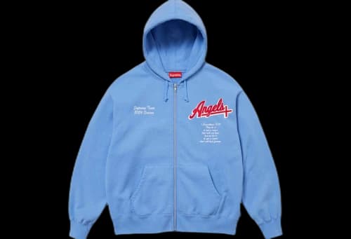 Supreme Salvation Zip Up Hooded Sweatshirt Light Blue (SS24)