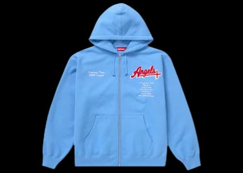 Supreme Salvation Zip Up Hooded Sweatshirt Light Blue