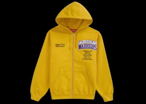 Supreme Salvation Zip Up Hooded Sweatshirt Yellow