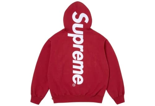 Supreme Satin Appliqué Hooded Sweatshirt 'Dark Red' (FW25)