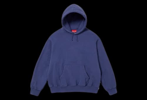 Supreme Satin Appliqué Hooded Sweatshirt Washed Navy (FW23)