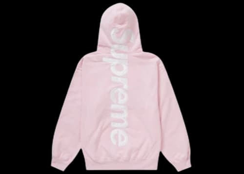 Supreme Satin Appliqué Hooded Sweatshirt (FW23) Light Pink