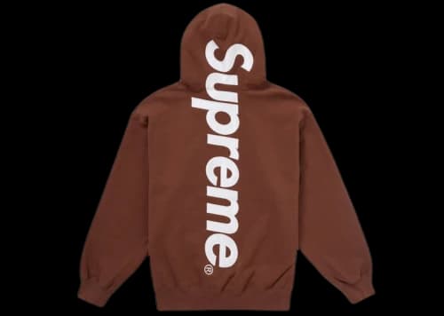 Supreme Satin Applique Hooded Sweatshirt FW24 Brown