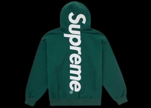 Supreme Satin Applique Hooded Sweatshirt FW24 Dark Green