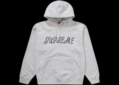 Supreme Script Hooded Sweatshirt Ash Grey