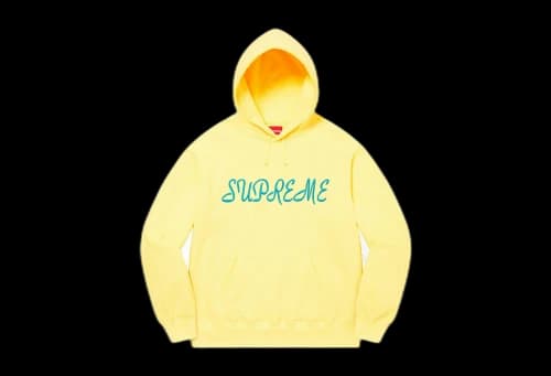 Supreme Script Hooded Sweatshirt Light Yellow (SS23)