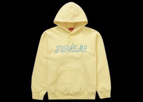 Supreme Script Hooded Sweatshirt Light Yellow