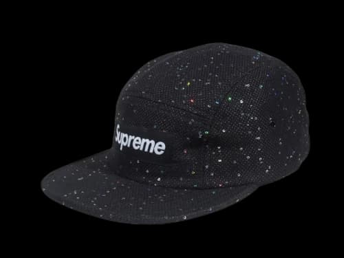Supreme Sequins Camp Cap Black