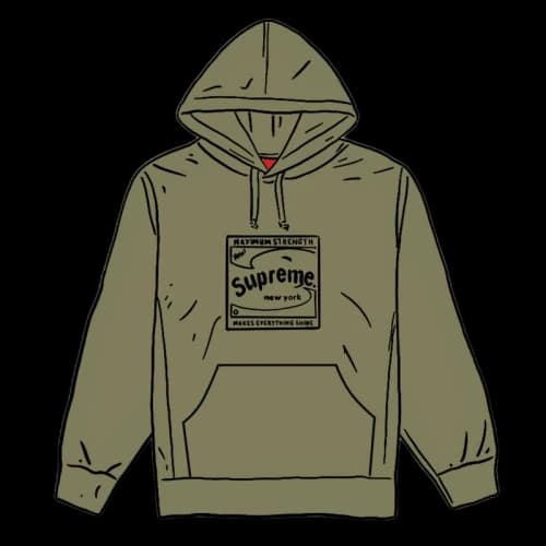 Supreme Shine Hooded Sweatshirt Light Olive