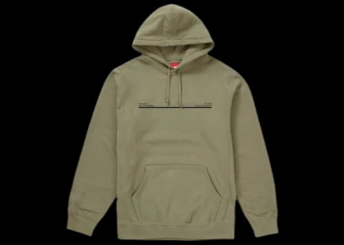 Supreme Shop Hooded Sweatshirt Light Olive Paris