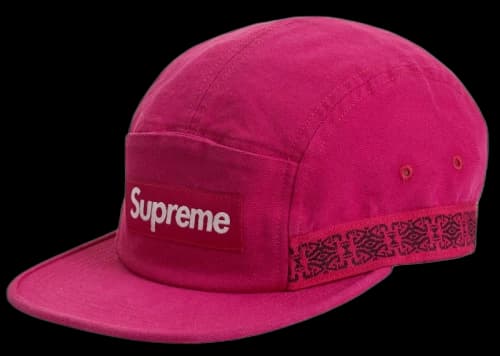 Supreme Side Tape Camp Cap Magenta