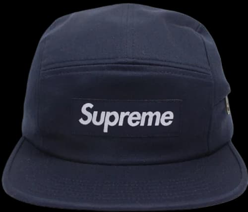 Supreme Side Zip Twill Camp Cap Navy