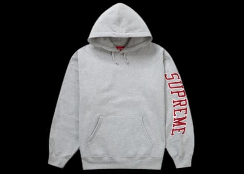 Supreme Sleeve Arc Hooded Sweatshirt (FW23) Heather Grey