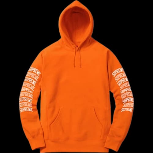 Supreme Sleeve Arc Hooded Sweatshirt Orange