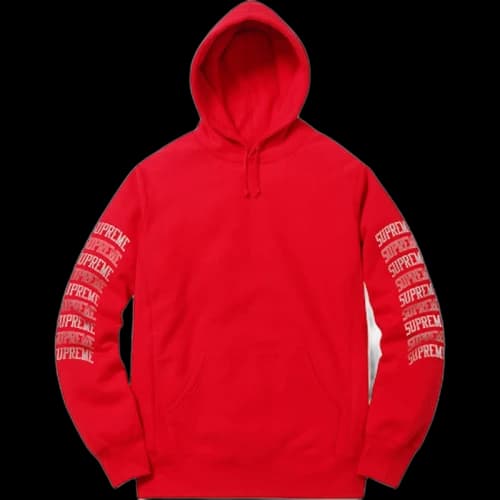 Supreme Sleeve Arc Hooded Sweatshirt Red