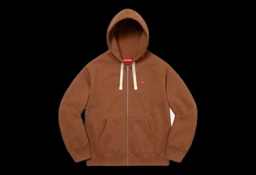 Supreme Small Box Drawcord Zip Up Hooded Sweatshirt Brown (FW22)