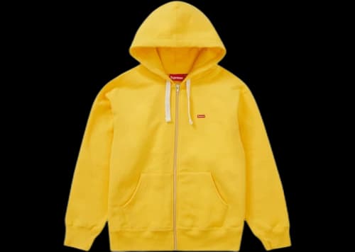 Supreme Small Box Drawcord Zip Up Hooded Sweatshirt Yellow