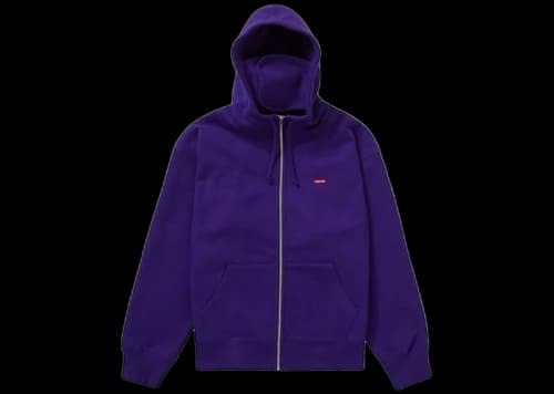 Supreme Small Box Facemask Zip Up Hooded Sweatshirt Purple