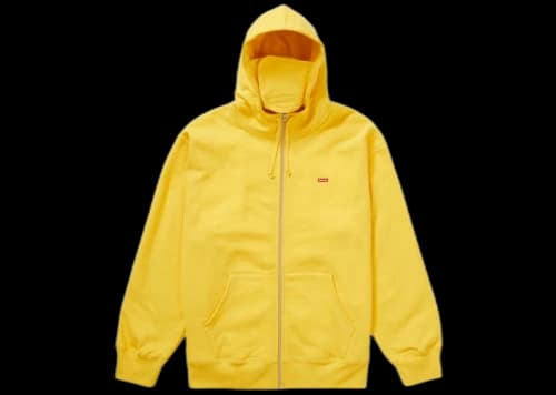 Supreme Small Box Facemask Zip Up Hooded Sweatshirt Yellow