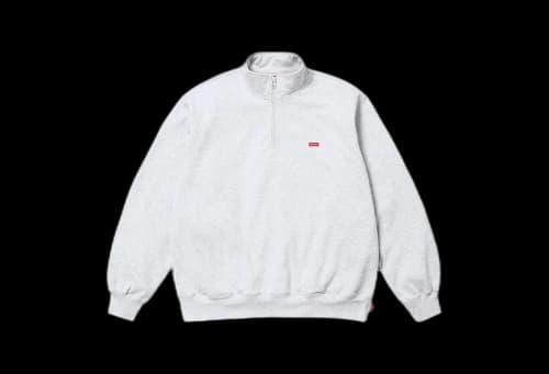 Supreme Small Box Half Zip Pullover 'Ash Grey' (SS25)