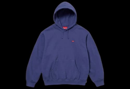 Supreme Small Box Hooded Sweatshirt Washed Navy (SS24)