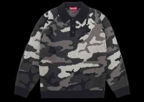 Supreme Small Box Polo Sweater (FW25) Snow Camo