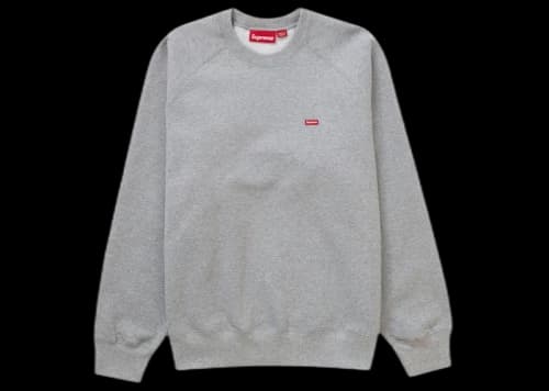 Supreme Small Box Raglan Crewneck Heather Grey