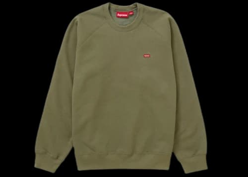 Supreme Small Box Raglan Crewneck Light Olive