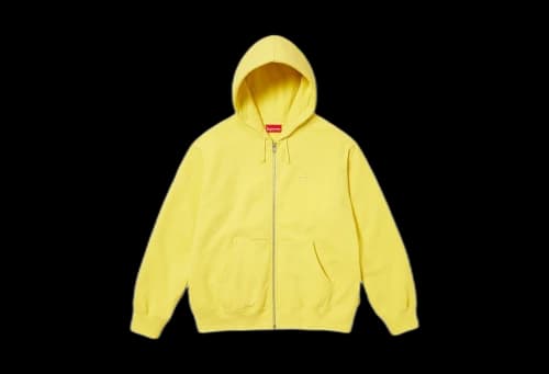 Supreme Small Box Zip Up Hooded Sweatshirt Acid Yellow (FW23)