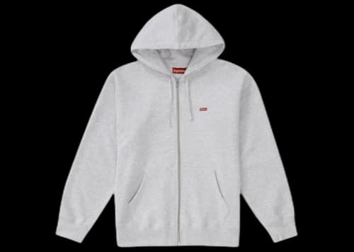 Supreme Small Box Zip Up Hooded Sweatshirt Ash Grey