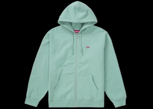 Supreme Small Box Zip Up Hooded Sweatshirt Dusty Aqua