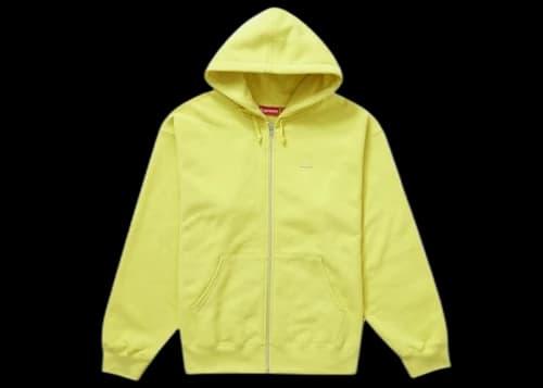 Supreme Small Box Zip Up Hooded Sweatshirt (FW23) Acid Yellow