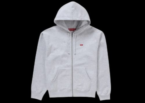 Supreme Small Box Zip Up Hooded Sweatshirt (FW24) Ash Grey