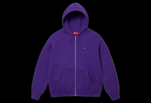 Supreme Small Box Zip Up Hooded Sweatshirt 'Purple' (FW24)