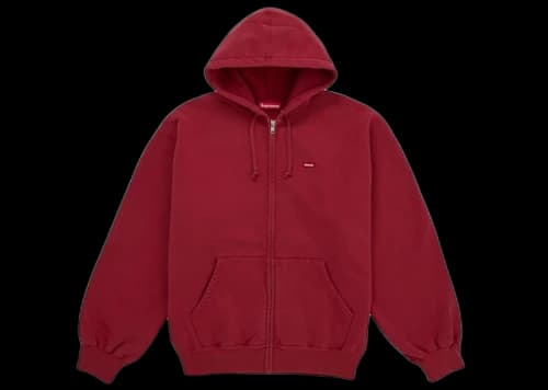 Supreme Small Box Zip Up Sweatshirt (SS26) Dark Red