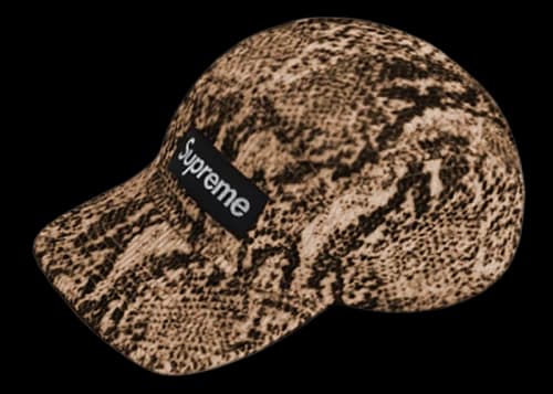 Supreme Snakeskin Corduroy Camp Cap Tan