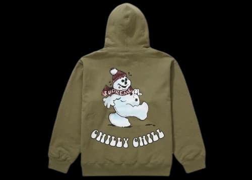 Supreme Snowman Hooded Sweatshirt Light Olive