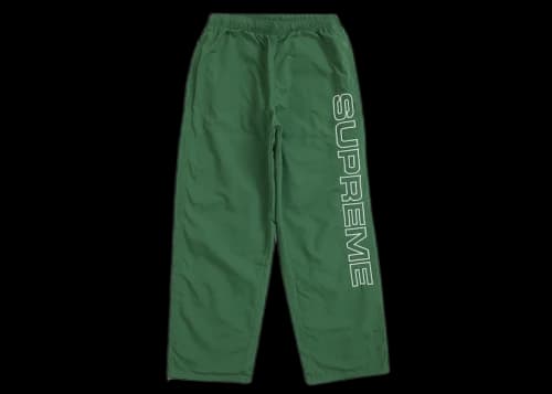 Supreme Spellout Embroidered Track Pant (FW24) Dark Green