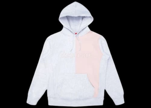 Supreme Split Old English Hooded Sweatshirt Ash Grey