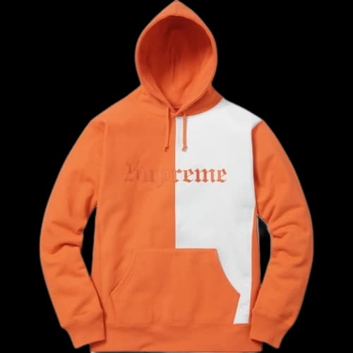 Supreme Split Old English Hooded Sweatshirt Bright Orange