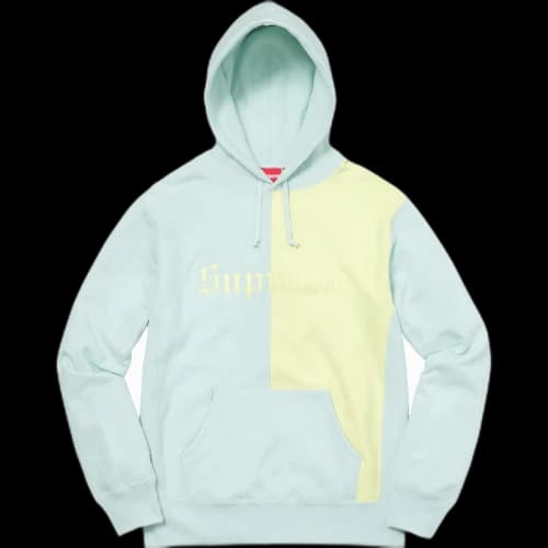 Supreme Split Old English Hooded Sweatshirt Ice Blue