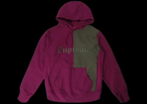 Supreme Split Old English Hooded Sweatshirt Plum