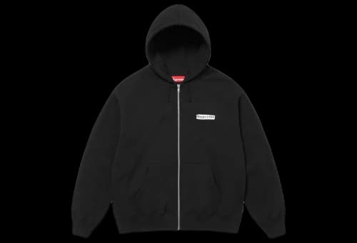 Supreme Spread Zip Up Hooded Sweatshirt Black (SS24)