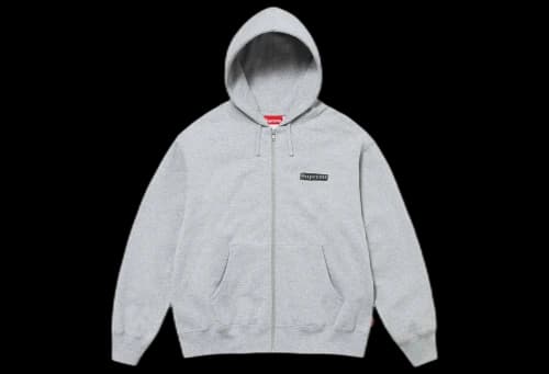Supreme Spread Zip Up Hooded Sweatshirt Heather Grey (SS24)