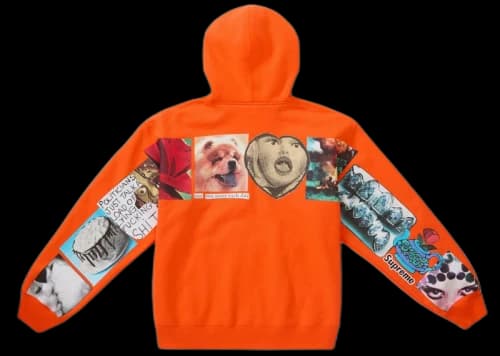 Supreme Spread Zip Up Hooded Sweatshirt Orange