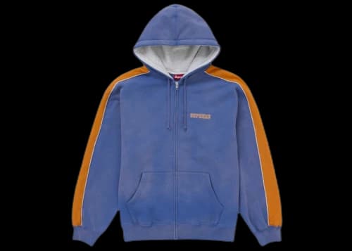 Supreme State Zip Up Hooded Sweatshirt Washed Royal