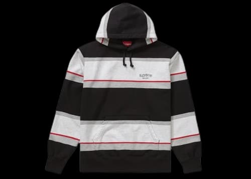 Supreme Stripe Hooded Sweatshirt Black