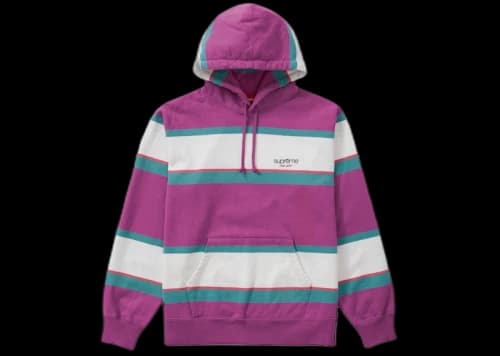 Supreme Stripe Hooded Sweatshirt Dusty Magenta