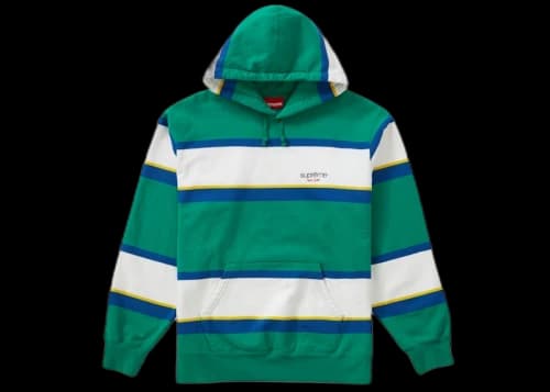 Supreme Stripe Hooded Sweatshirt Green
